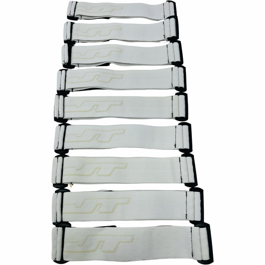 White & Gold JT Woven Goggle Straps