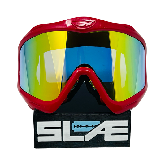 Red OG Sparkle JT Frames with Yellow Retro Prism Lens