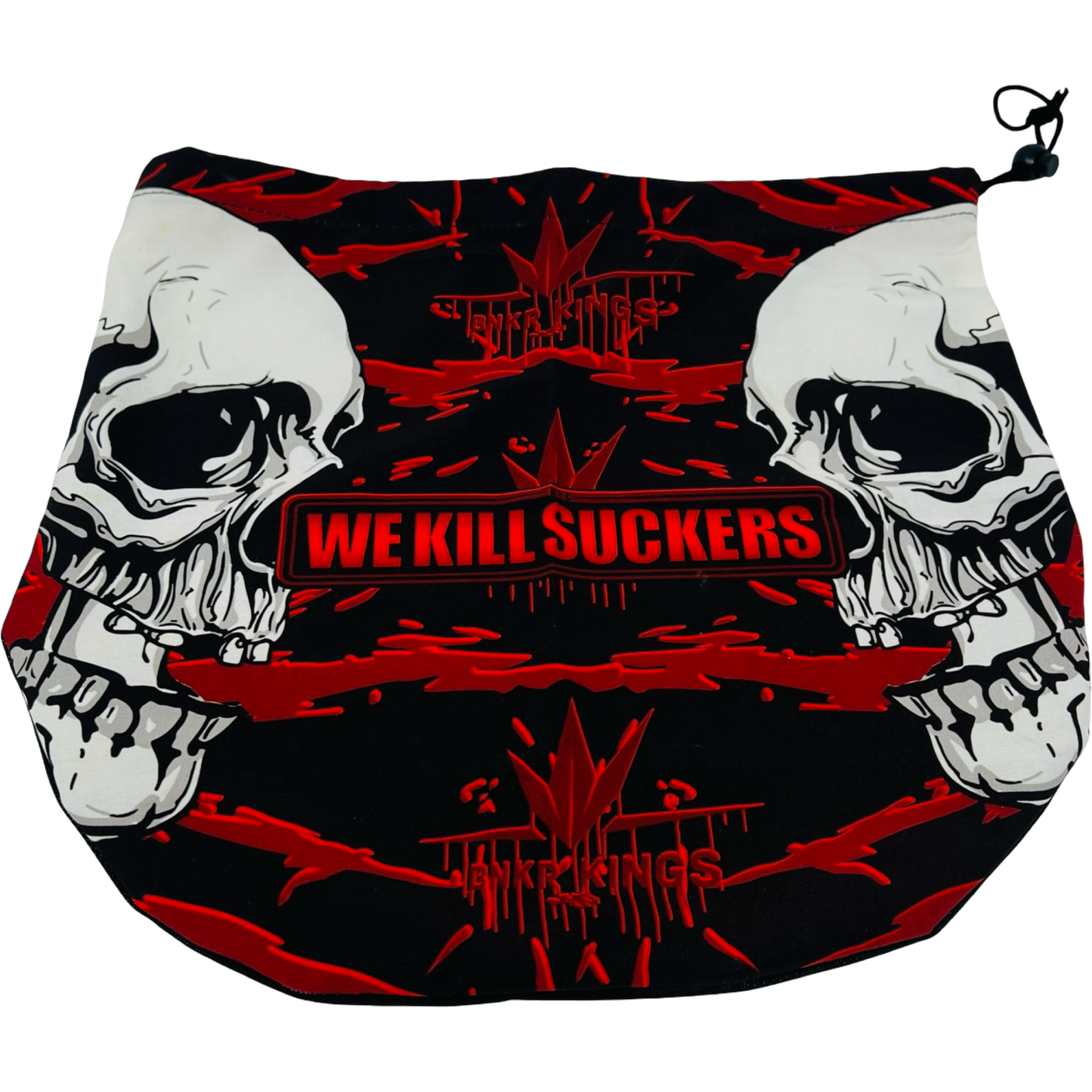 BK Skulls Red & Black We Kill Suckers Mask Bag - Black Demon RARE *Brand New*