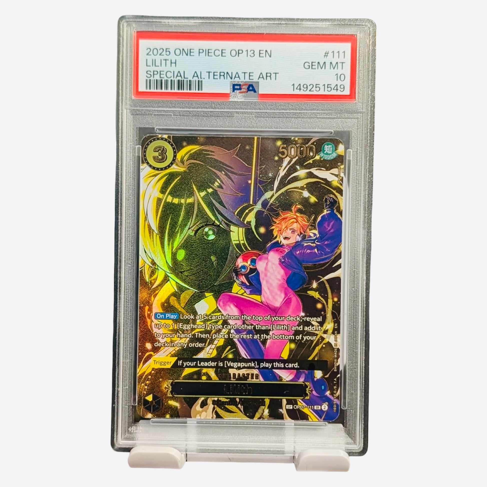 Lilith 2025 One Piece OP13 Special Alternate Art #111 PSA Authenticated 10 Card