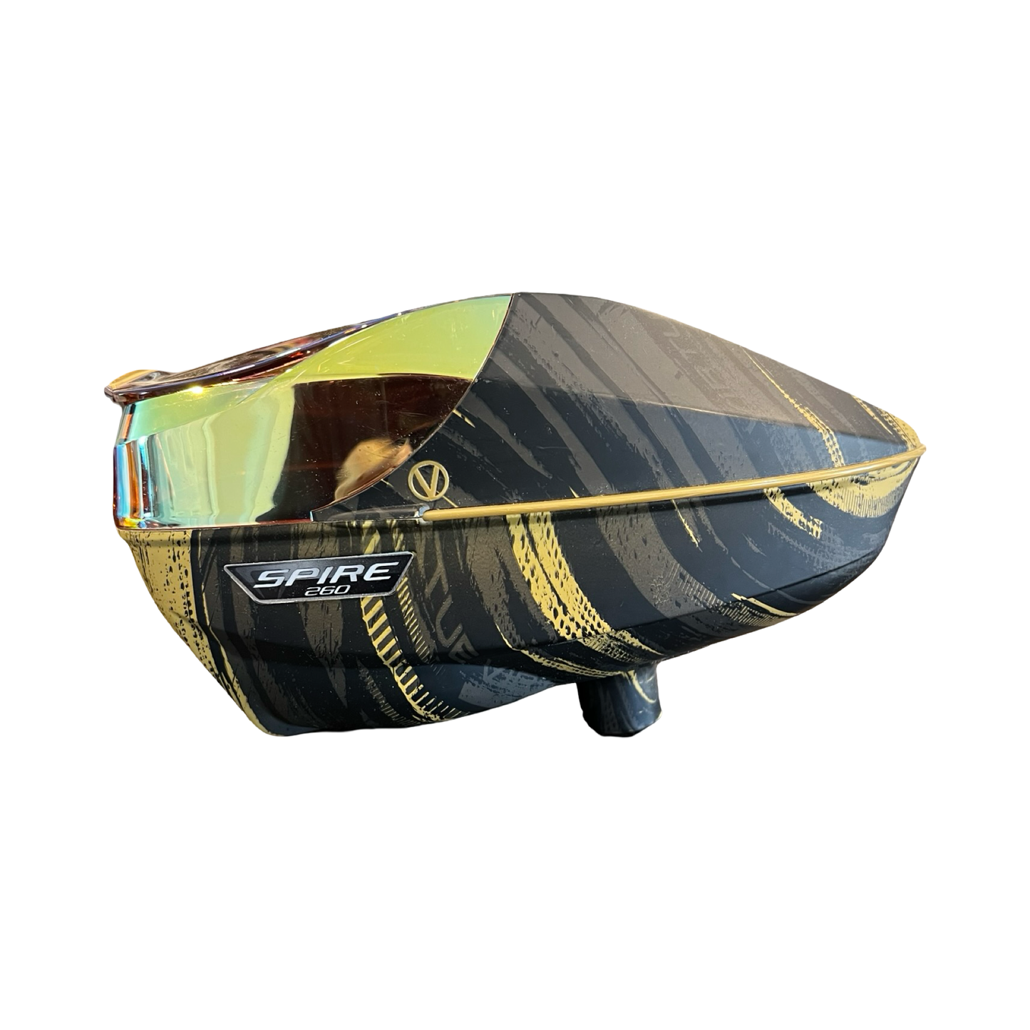 Virtue Spire 260 Hopper Loader Graphic Black & Gold w/ Chromatic Prism Back Shell and Rain Lid