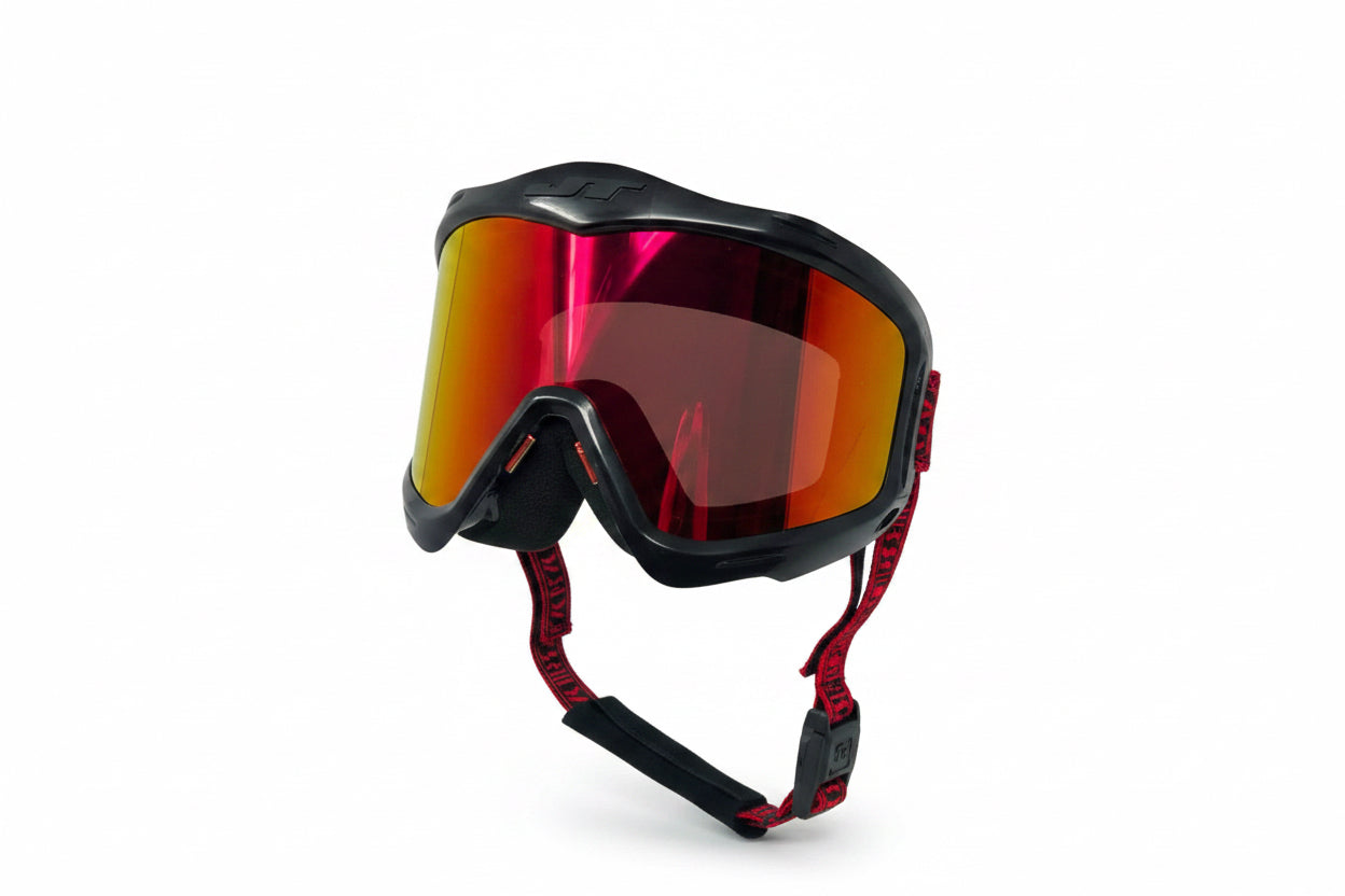 Black JT Frames w/ Red Chromatic Lens and DV8 Chin Strap