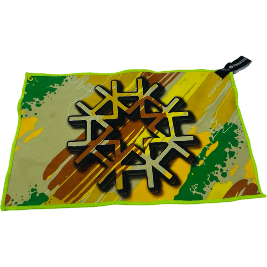 Hormesis Microfiber Towel - Green Gold Rust Yellow