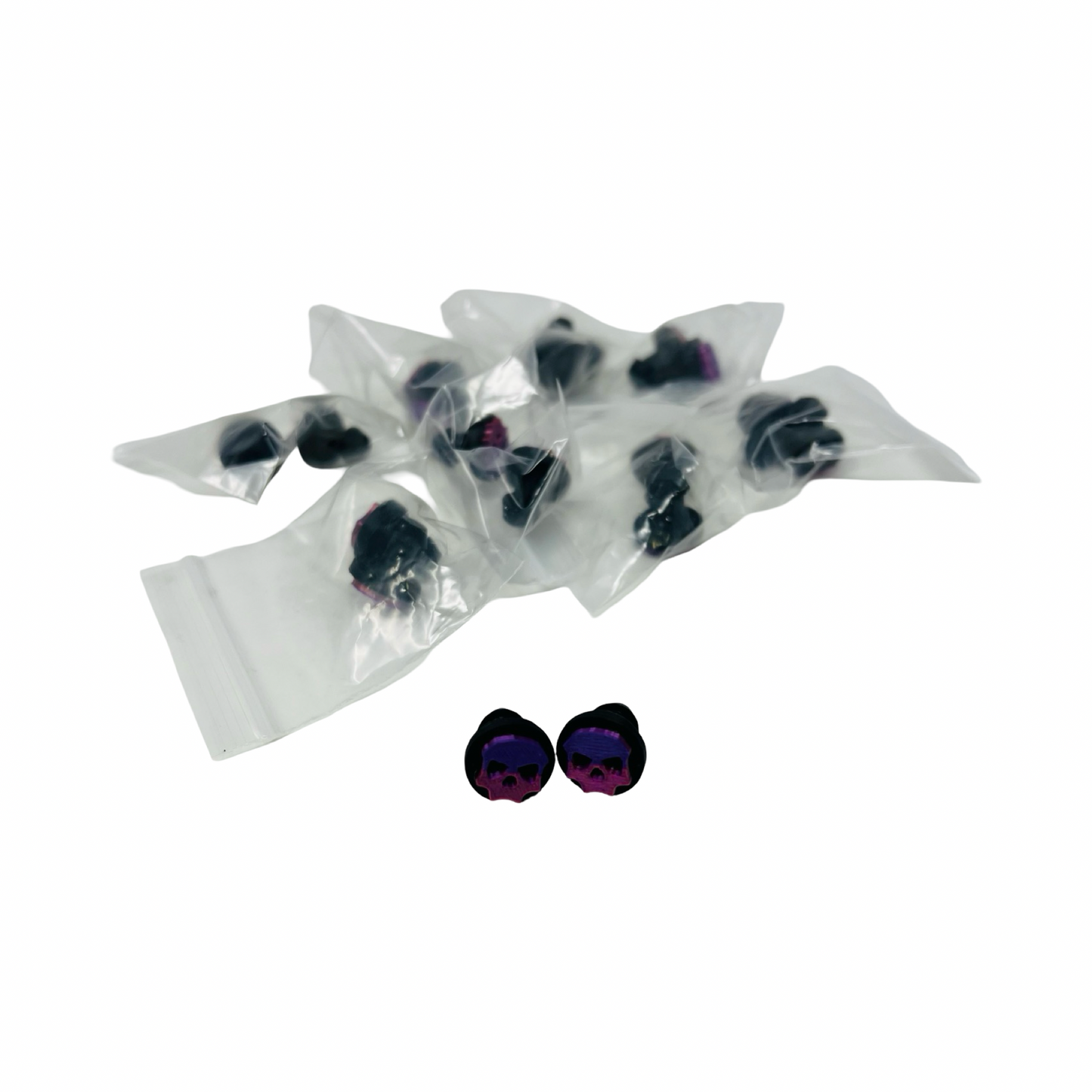 Purple to Pink Fade Shiny Skull JT Plugs