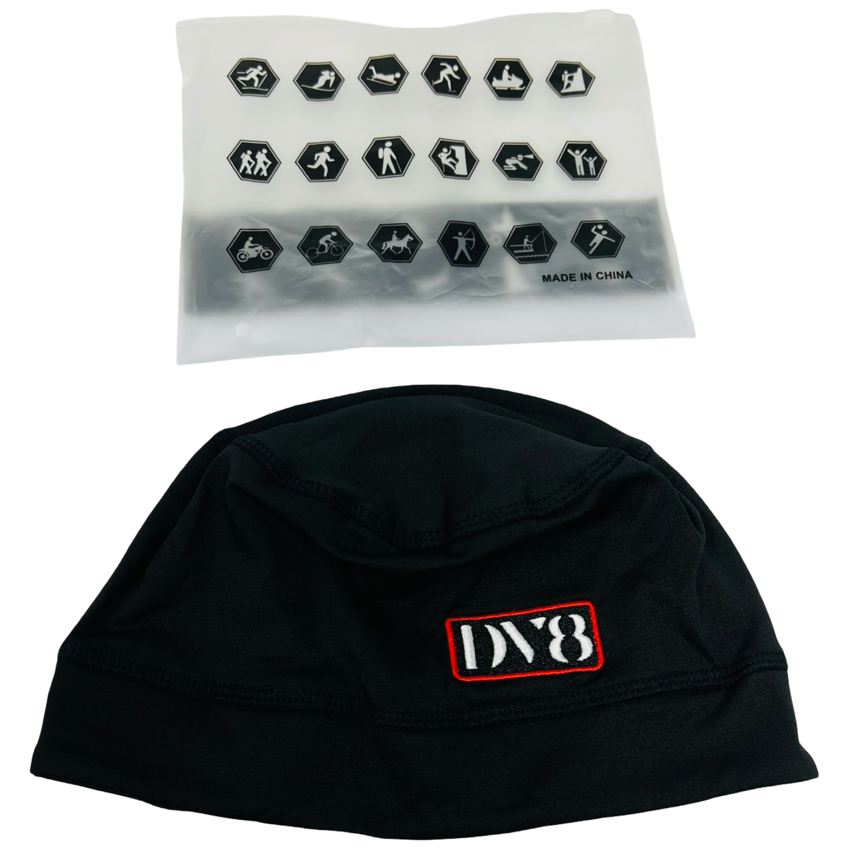 Black & Red DV8 Dri Fit Athletic Beanie