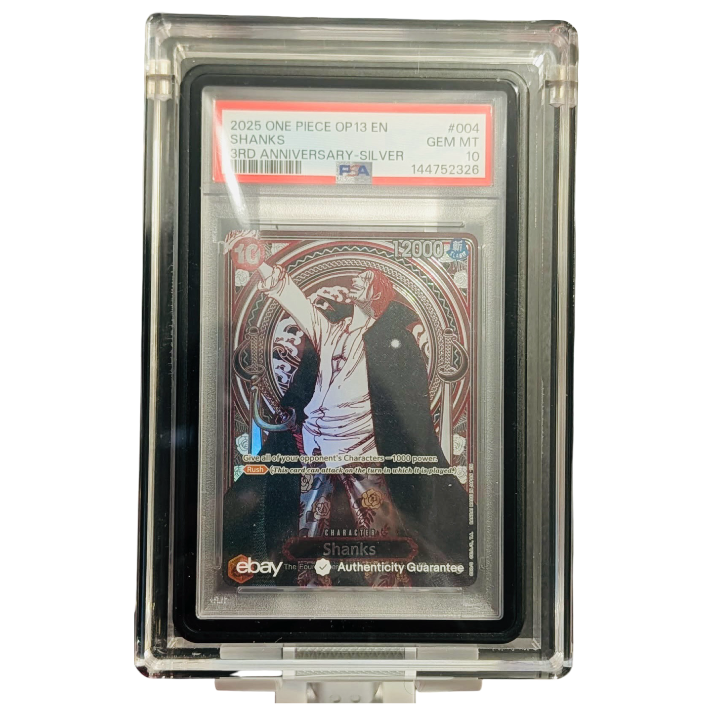 One Piece Shanks OP13 #004 3rd Anniversary Silver PSA 10 Gem Mint